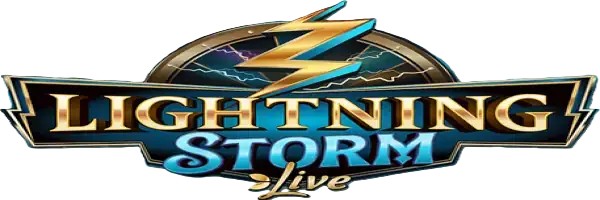 Official Live Casino logo: Lightning Storm by Evolution at Spinmacho Casino